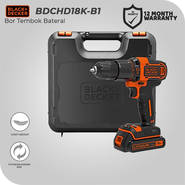 Jual Black Decker Cordless Impact Drill Bor Impact Baterai 18V