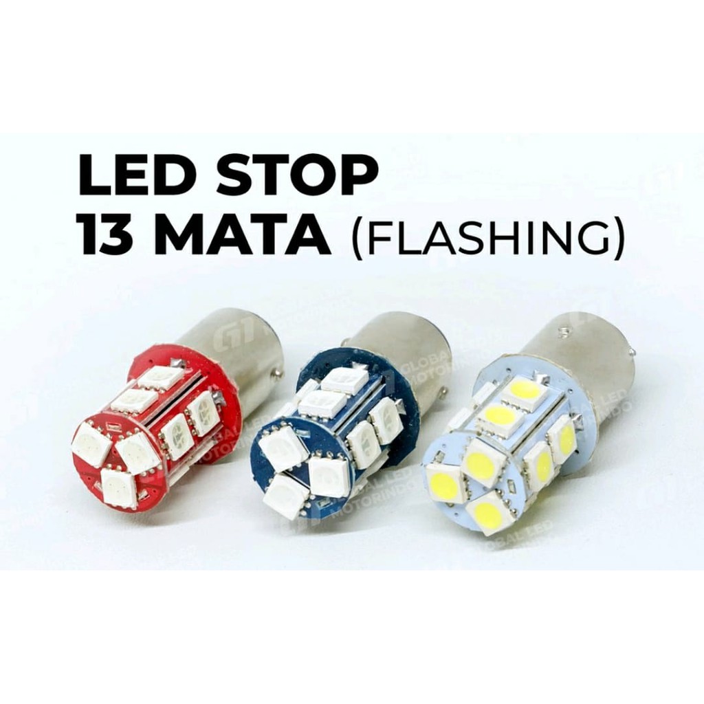 Jual Dop lampu stop led 13 mata Flash kedip nyala biru merk Werace arus ...