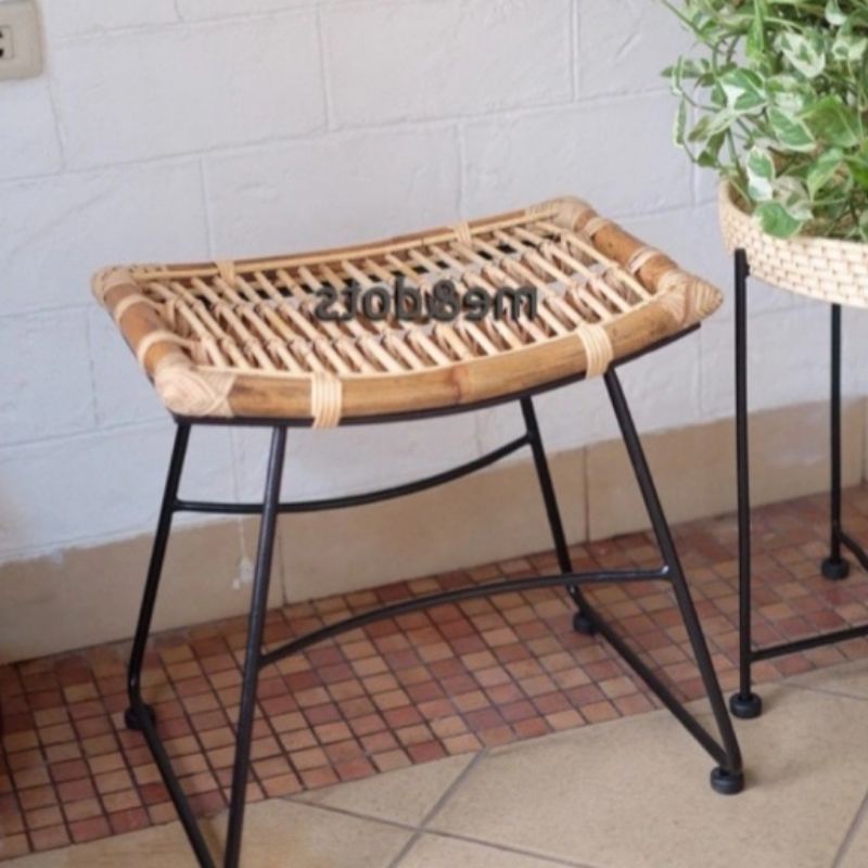 Jual Kursi Rotan Stool Kaki Besi Kursi Minimalis | Shopee Indonesia