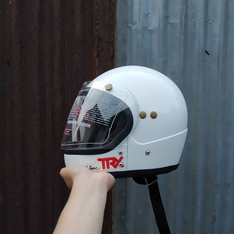 Jual helm trx jadul Custom astronot (FREE KACAMATA/JARING HELM RANDOM