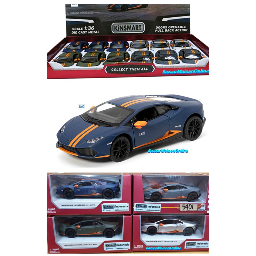 Kinsmart Lamborghini Huracán LP610-4 Avio KT5401 Bahan Logam – Skala  1:36 12,7 cm – 150 gr