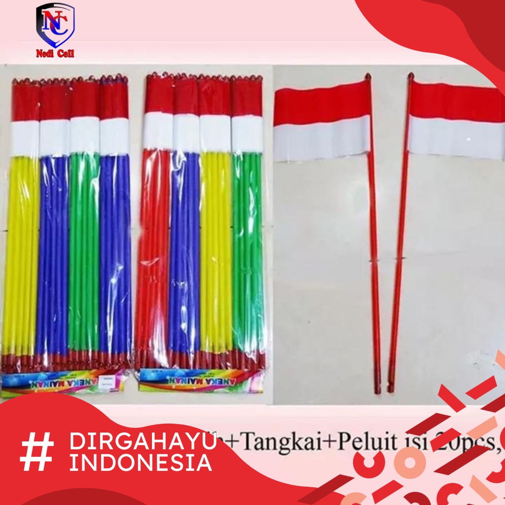 Jual Bendera Merah Putih Agustus Plastik Dengan Tiang Tangkai Pc Shopee Indonesia