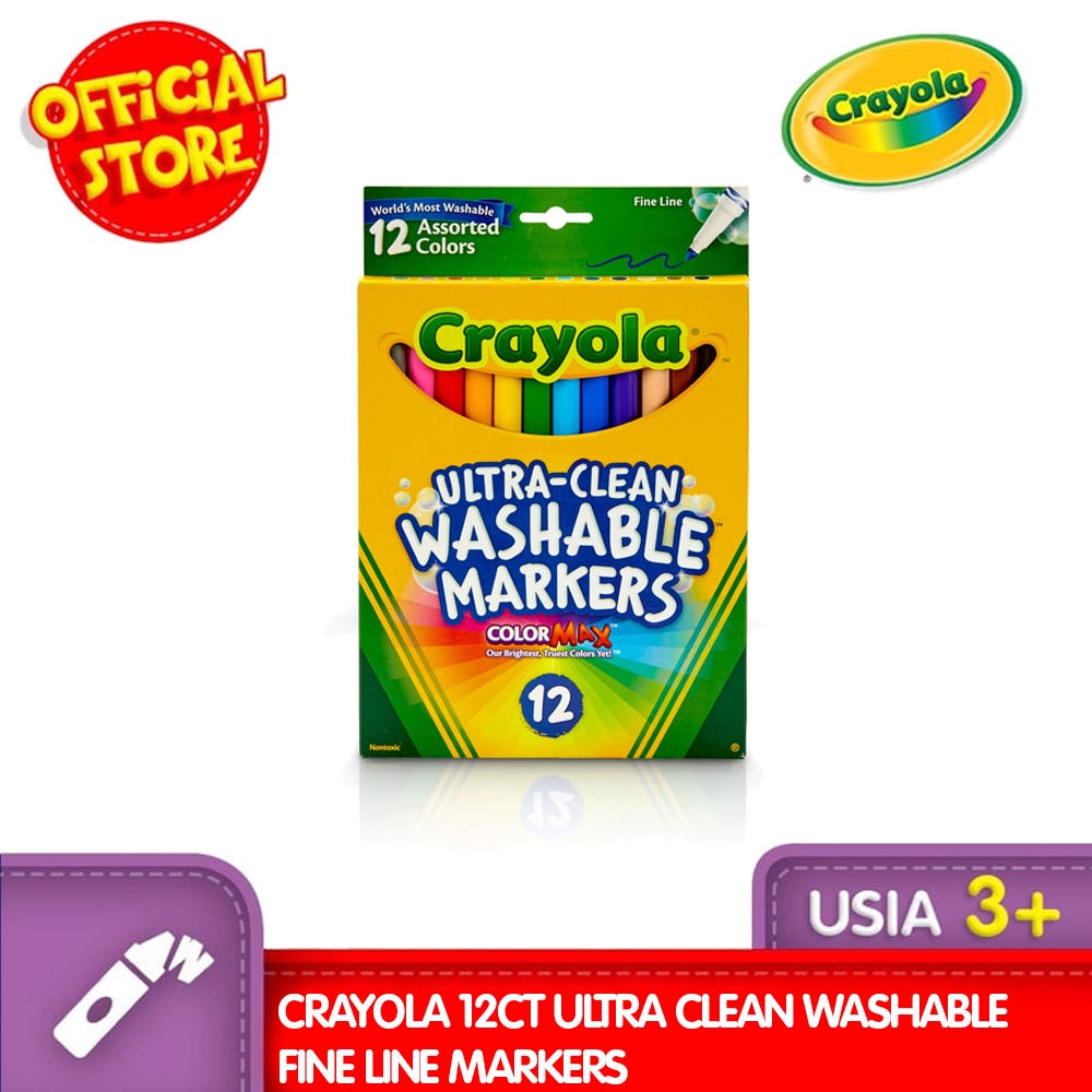 Jual CRAYOLA 12ct Ultra Clean Washable Fine Line Markers Shopee