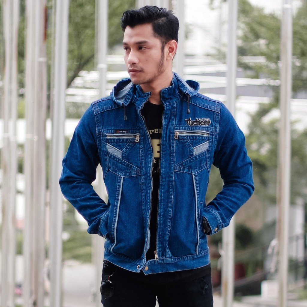 Jaket jeans hoodie sale