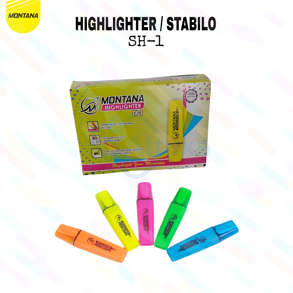 Jual Stabilo / Highlighter / Texliner / Penanda Warna Murah Montana SH ...