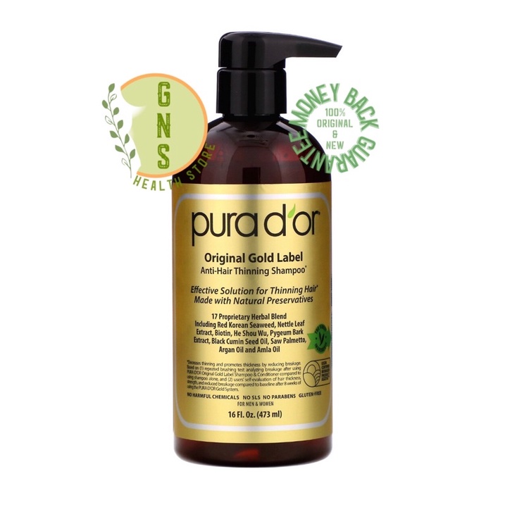 Jual Purador Pura D'or Pura Dor Original Gold Label Anti Hair Thinning  Shampoo