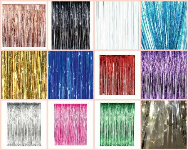 Jual Tirai Foil Rumbai backdrop Ukuran 1x2meter | Shopee Indonesia
