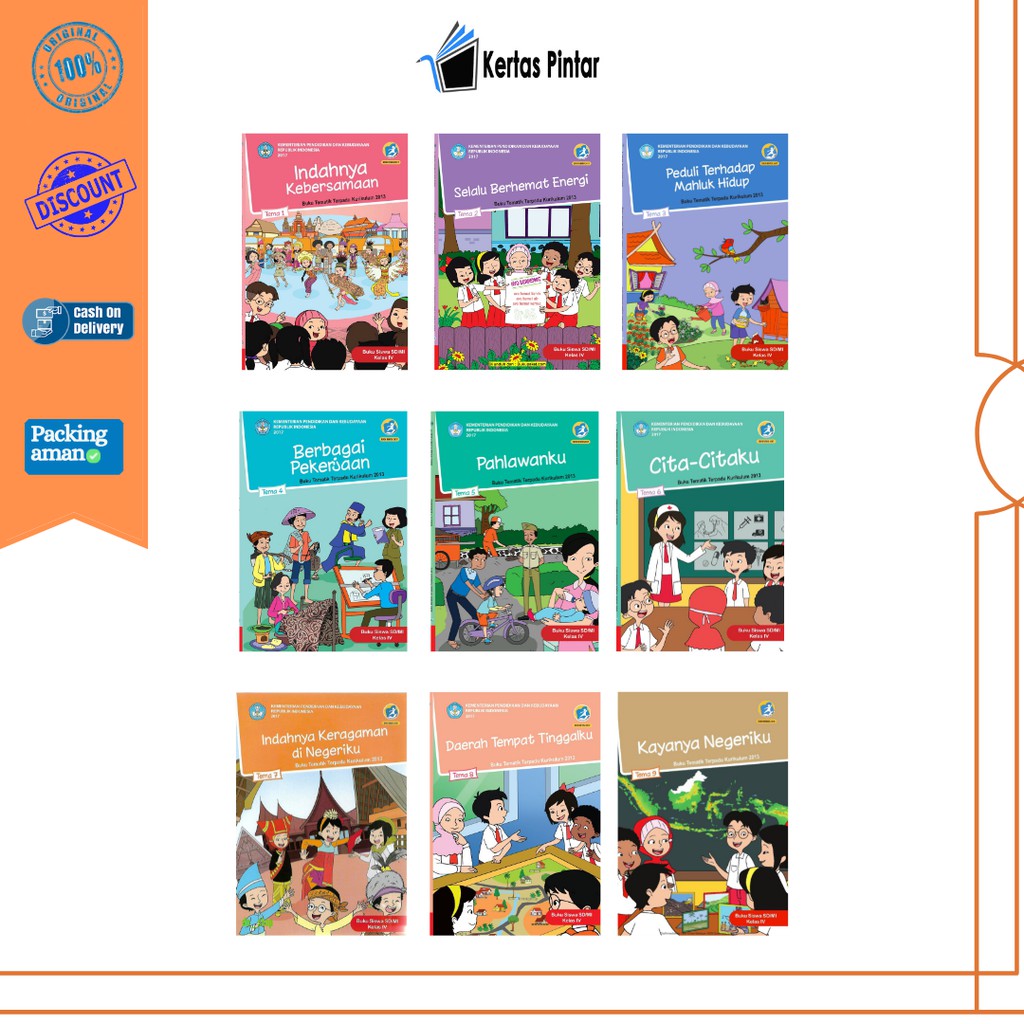 Jual BUKU TEMATIK SD MI KELAS 4 TEMA 1 2 3 4 5 6 7 8 9 BUKU TEMA KELAS ...