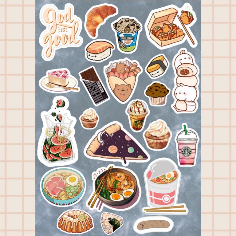 Jual Foods Stickers Pack Stiker Makanan Aesthetic Estetik Stiker Jurnal Vintage Shopee Indonesia 4697