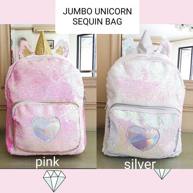 32025 JUMBO UNICORN SEQUIN TAS SEKOLAH SEQUIN UNICORN RANSEL ANAK  UNICORN