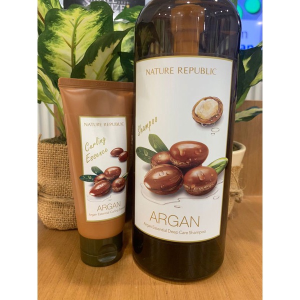[BPOM] Nature Republic Argan Essential Curling Essence 115ml & Argan Essential Deep Care Shampoo 1liter