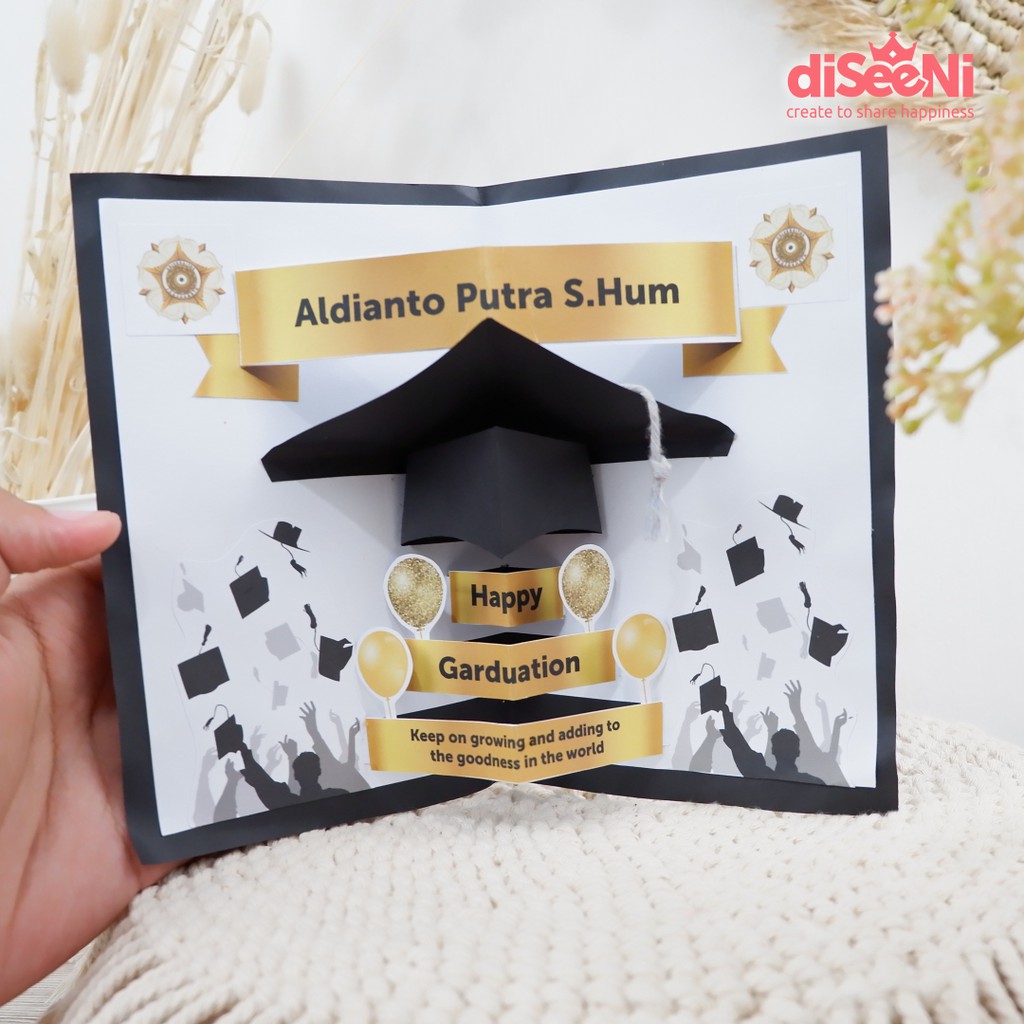 Jual Kartu Ucapan Wisuda Pop Up 3D Greetingcard Pop up 3D Kartu ucapan