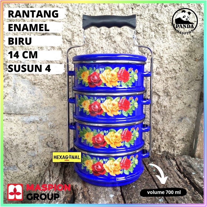 Jual Rantang Enamel 14 cm Susun 4 ( Warna Biru ) | Shopee Indonesia