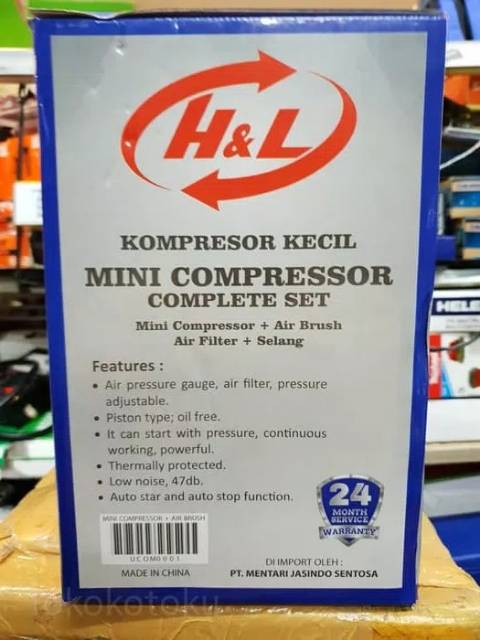 Jual Kompresor Mini Compressor Complete Set With Air Brush H&L | Shopee ...