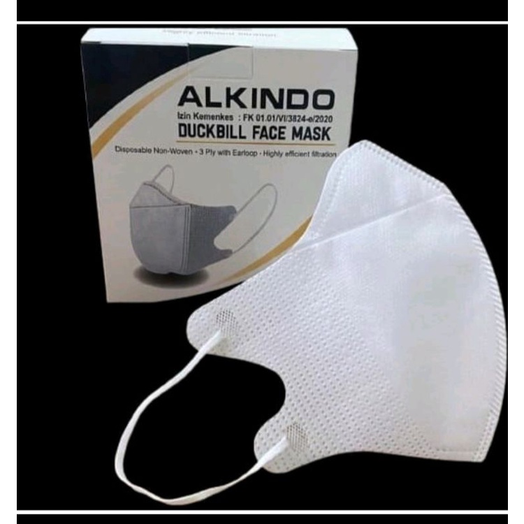 Jual MASKER Duckbill Garis Alkindo Tebal Mirip Sensi 1 Box Isi 50 Pcs ...