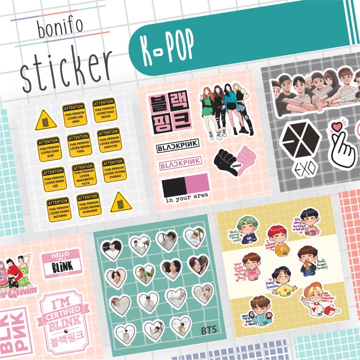 Jual KPOP Sticker Sheet Blackpink, NTC, Exo, BTS Shopee Indonesia