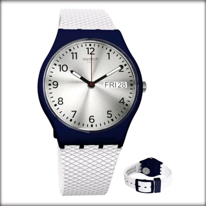 JAM TANGAN SWATCH ORIGINAL GN720 WHITE DELIGHT SWISS QUARTZ