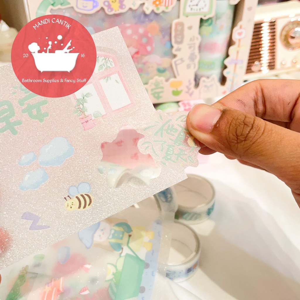 Jual Paket sticker dan washi tape bludru velvet pastel ( YD-16RTZ ...