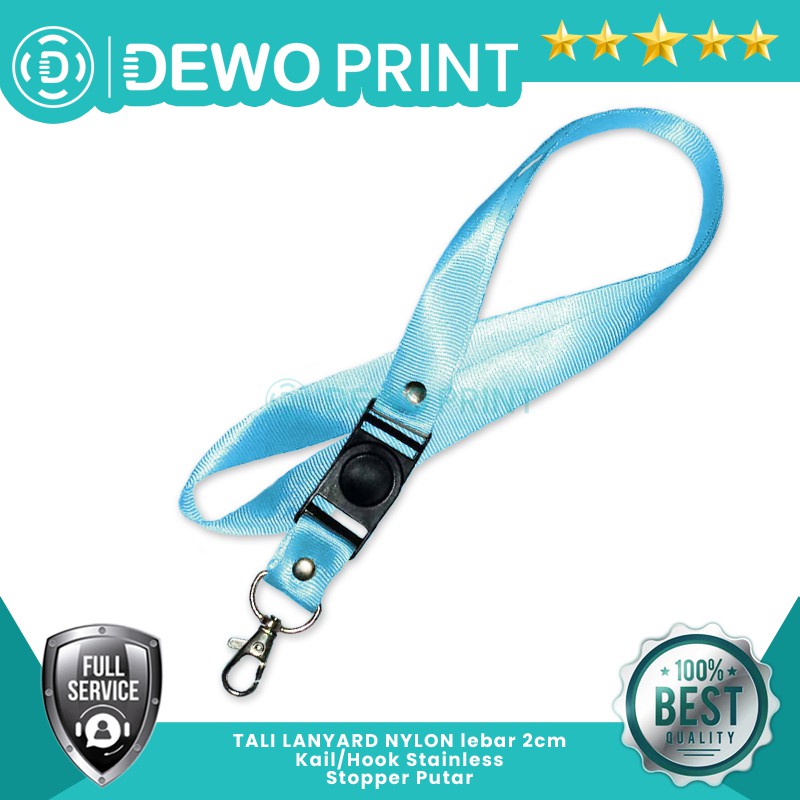 Jual Tali Id Card Lanyard Nylon Biru Muda Tali Lanyard Id Card Nylonlebar Tali Cm Shopee