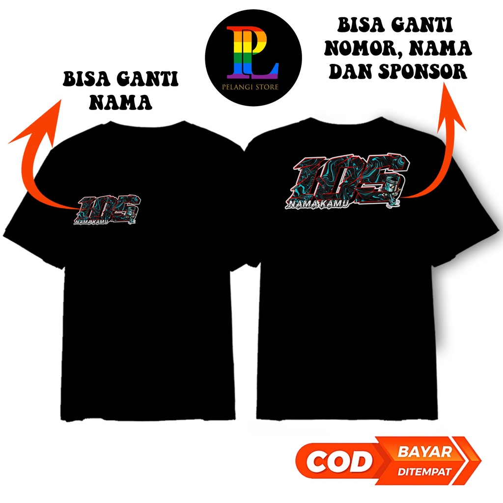 Jual Kaos Racing Speed, Custom Nama dan Nomor Start serta Nama Team ...