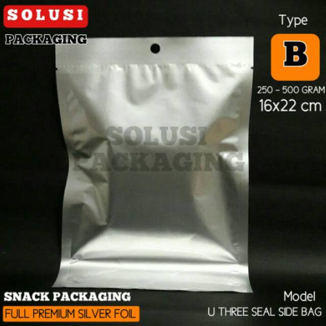 Jual KEMASAN SNACK MODEL BAG B 250-500 GRAM/SACHET BESAR/STAND POUCH ...
