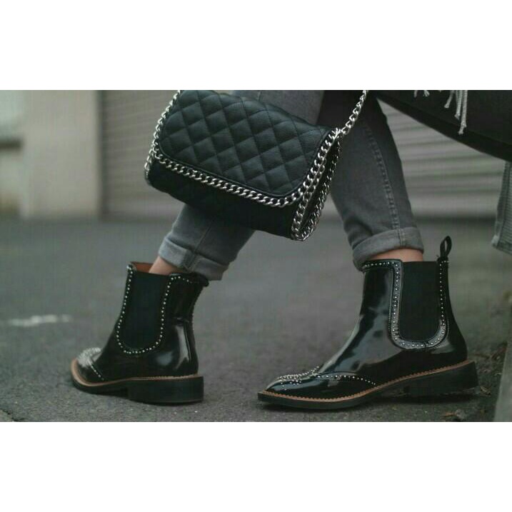 Zara micro best sale studded boots