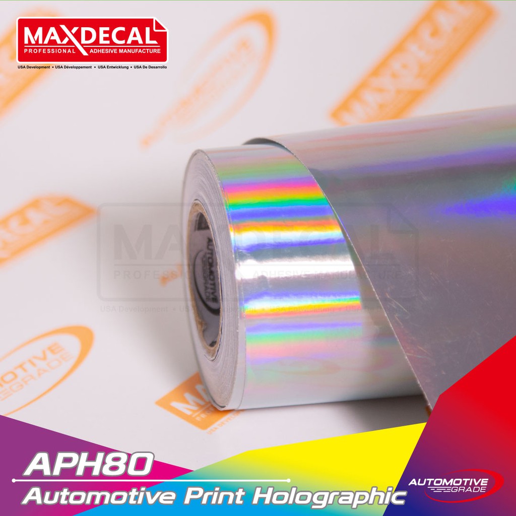 Jual [127cm x 50m] MAXDECAL APH80-127 Holographic Chrome Printable ...