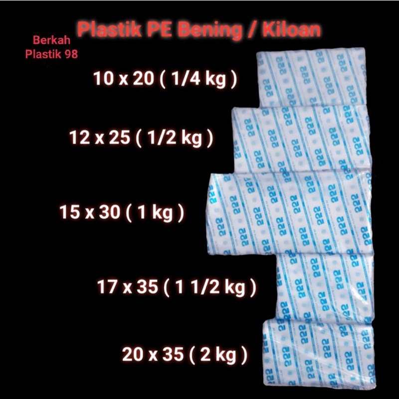 Jual Plastik Pe Uk 20x3517x3515x3012x2510x20kantong Plastik Es Plastik Gula Shopee Indonesia 3510