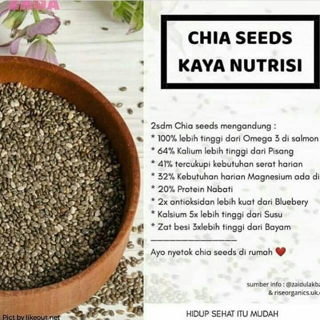 Jual CHIA SEEDS UNTUK DIET 170GR ORGANIK CIA SEED ORGANIC HITAM ASLI ...