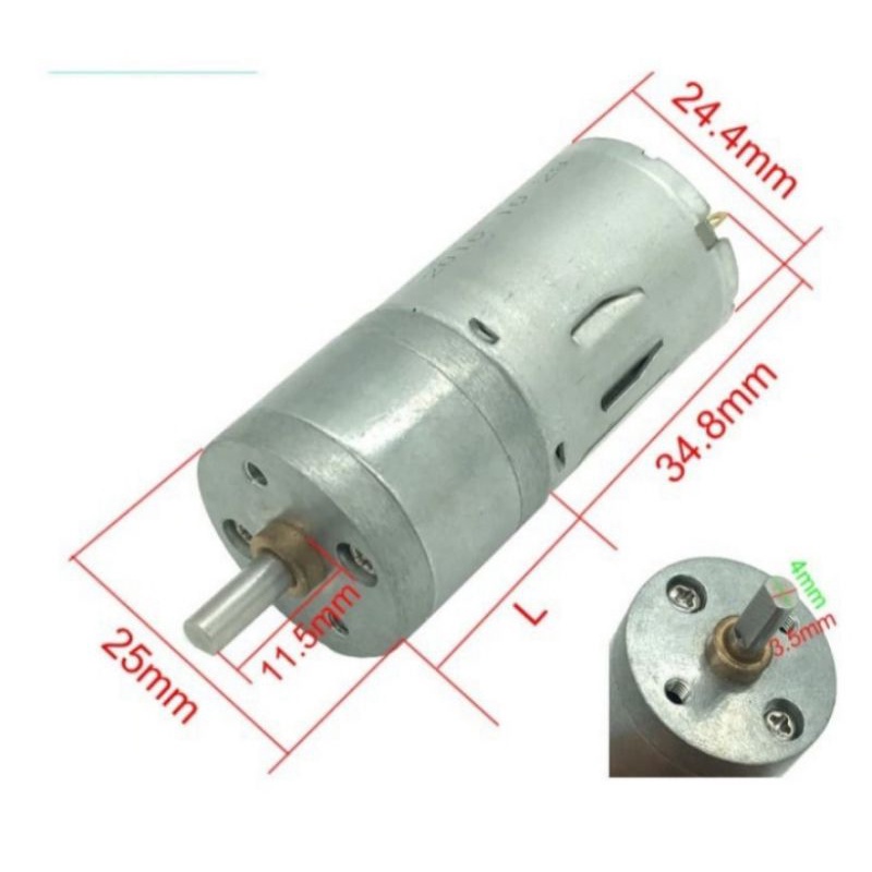 Jual MOTOR DC GEARBOX 12V 620RPM JGA25370 DC MOTOR ROBOTIC Shopee
