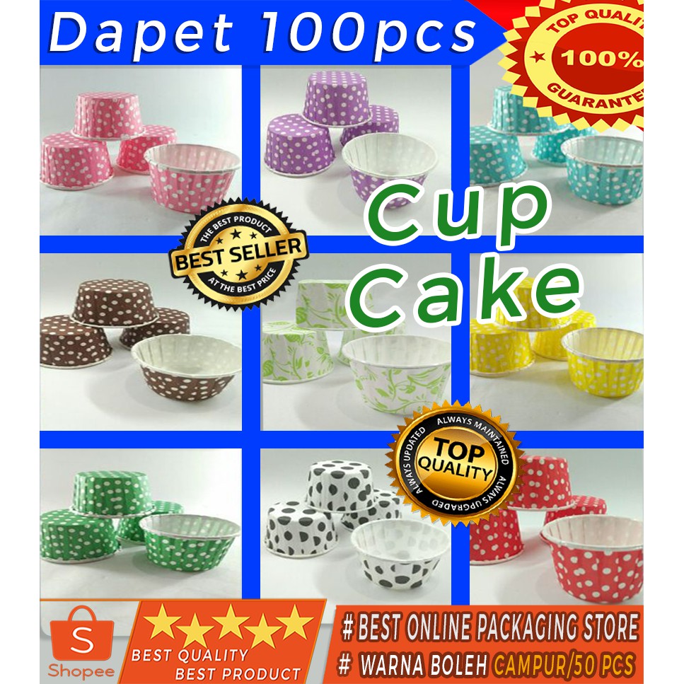 Jual CUP CAKE / PAPER CUPCAKE POLKADOT / CAKE CASE POLKADOT ( 100PCS ...