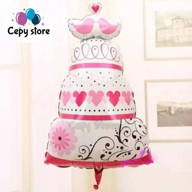 Jual Balon Foil Kue Pengantin Wedding Cake Shopee Indonesia 0890