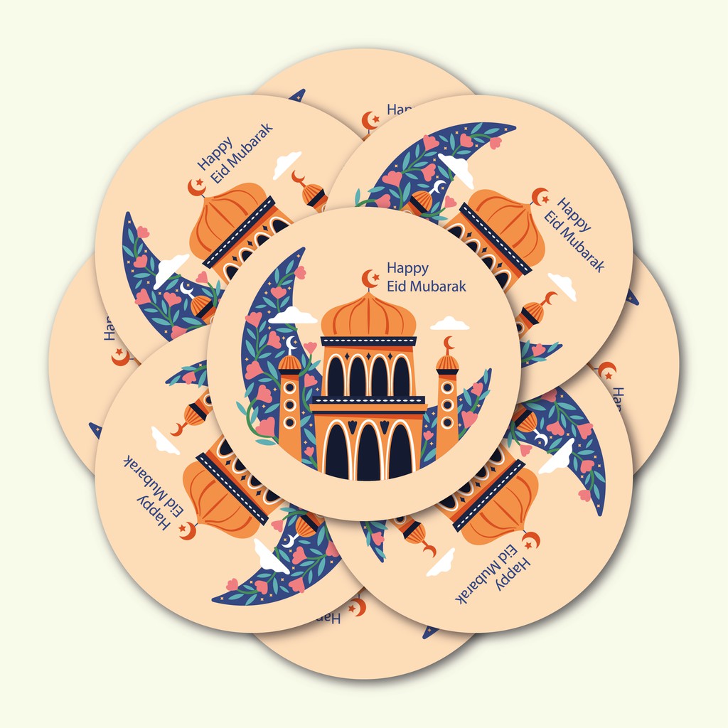 Jual STICKER/STIKER LABEL KEMASAN BENTUK BULAT UCAPAN SELAMAT LEBARAN ...