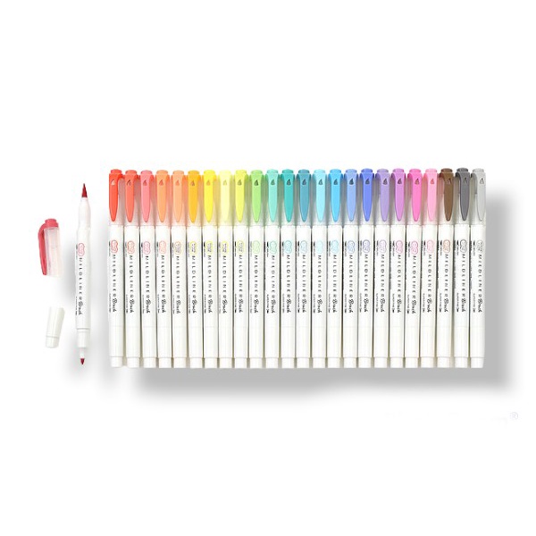 Jual Mildliner Brush Pen Zebra #WFT8 Double Ended Highliter Tip Pastel ...