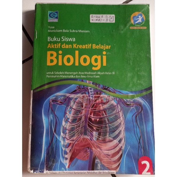 Jual Buku Siswa Aktif dan Kreatif Belajar Biologi untuk SMA/MA Kelas XI ...