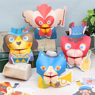 Jual Paper Fortune Teller Puppet The Bremen Town Musicians Papercraft ...