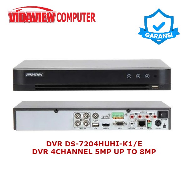 Jual DVR HIKVISION DS - 7204HUHI-K1/E 4CHANNEL 5MP UP TO 8MP | Shopee ...