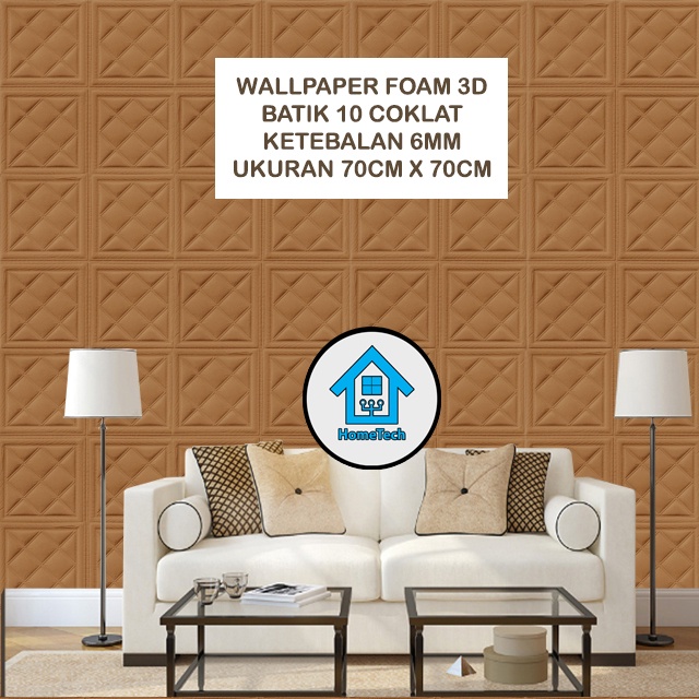 Jual HT Wallpaper Stiker 3D Foam Motif Batik-10 Coklat Premium ...