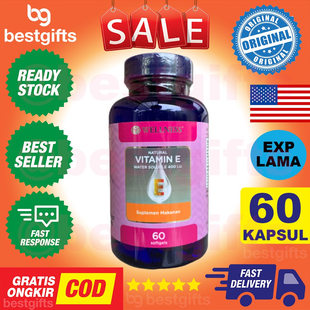 Jual WELLNESS NATURAL VITAMIN E 400 IU 400IU ANTIOXIDANT DAYA TAHAN