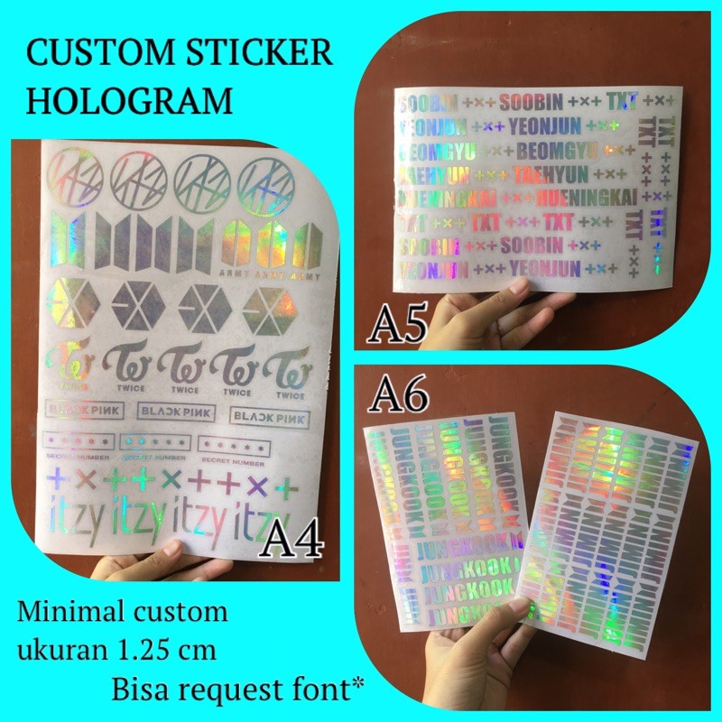 Jual [kstuffind] CUSTOM STICKER HOLOGRAM MURAH KPOP NON KPOP STIKER ...
