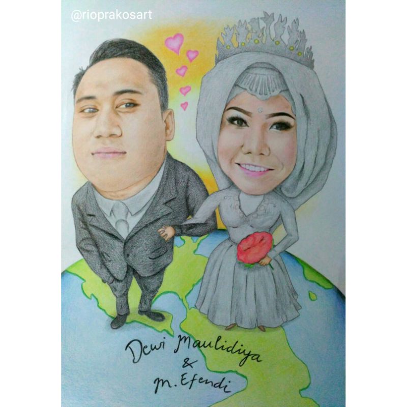 Jual Karikatur Untuk Kado Ada Ukuran A6 A5 A4 A3 Shopee Indonesia