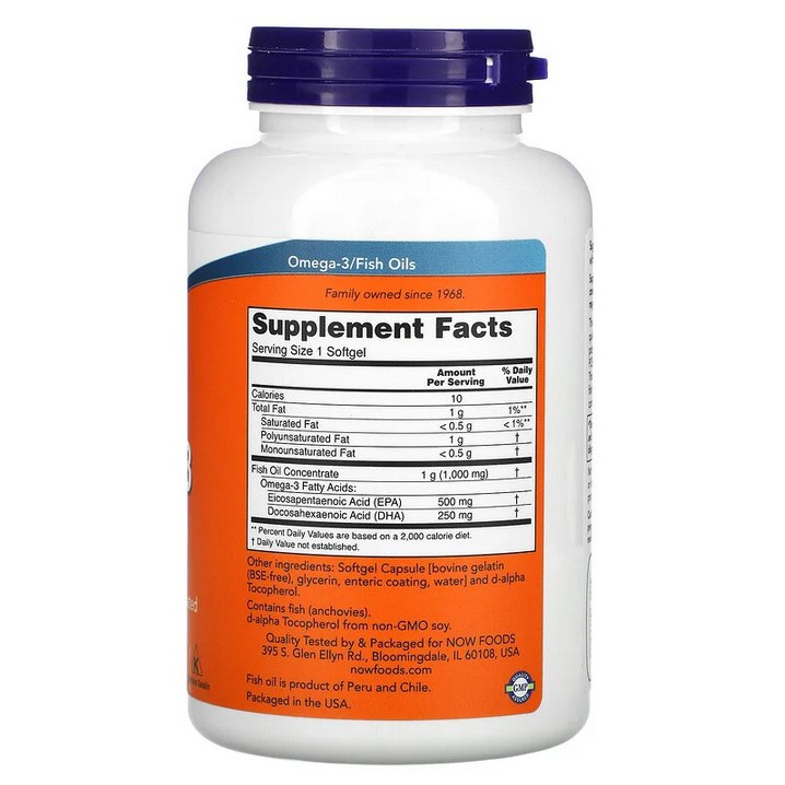 Jual Vitamin Suplemen Ultra Omega 3 500 EPA 250 DHA Now 180 Kapsul ...