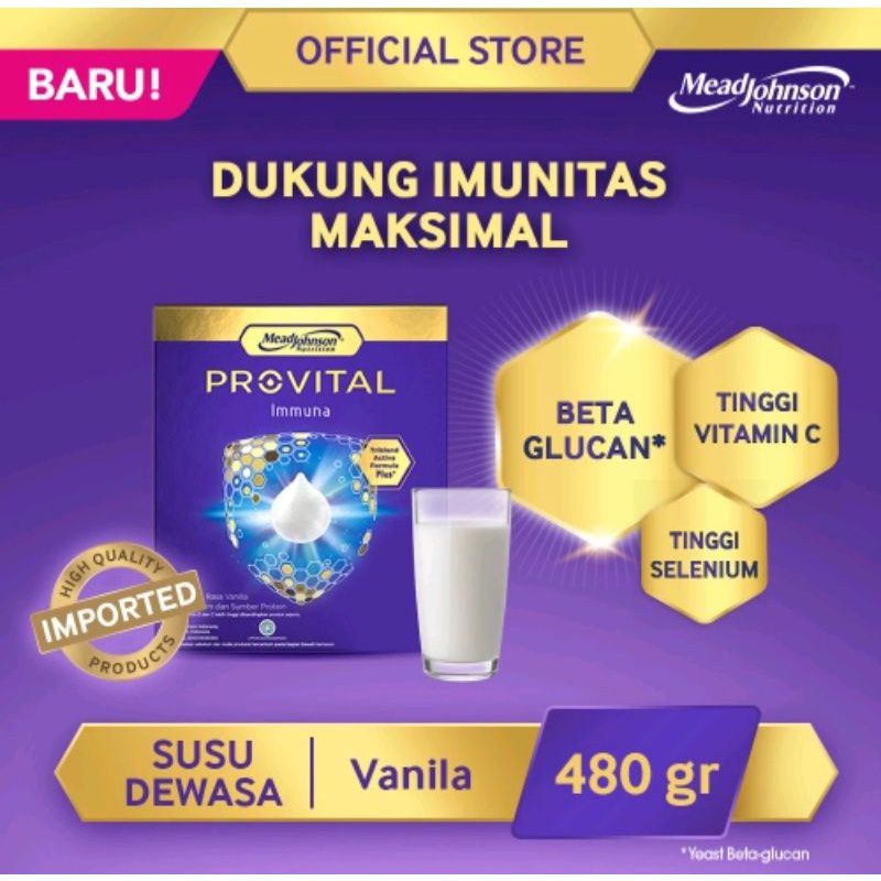 Jual Susu PROVITAL IMMUNA 240 gr/ 480 gr/960 gr gratis Marina Hand