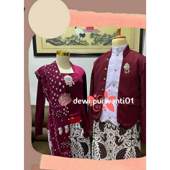 Jual Set Baju Prewed/Couplean/Baju Adat Jawa - HEWES (Warna MAROON ...