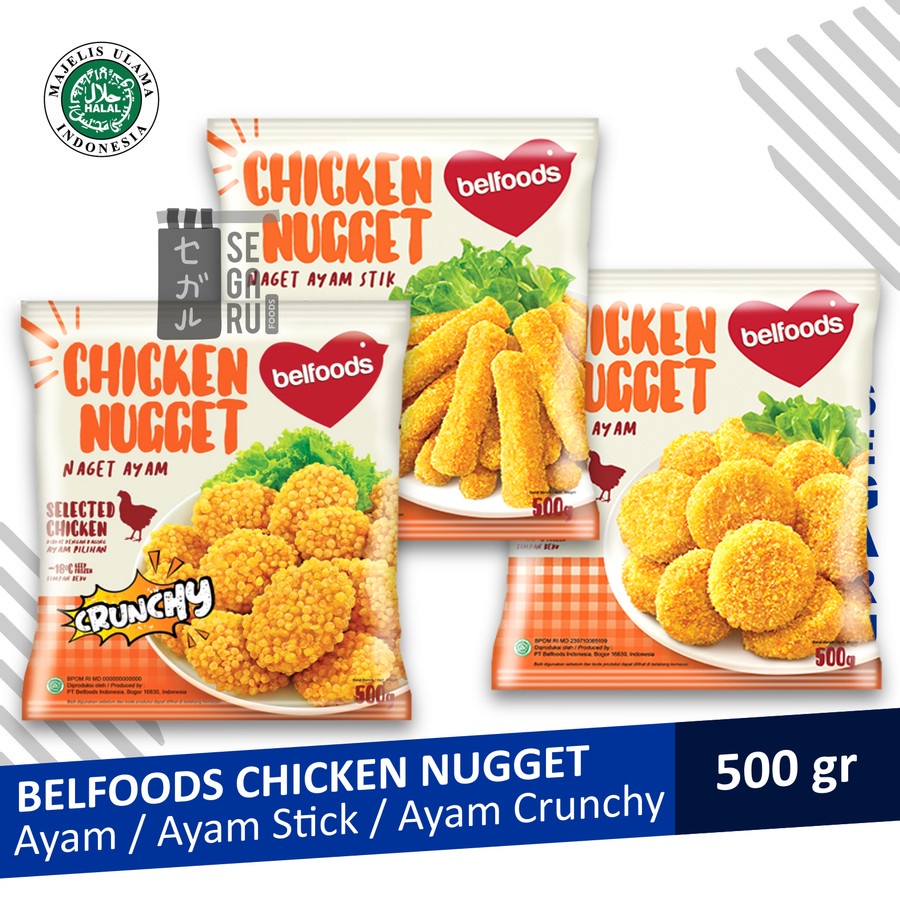 Jual BELFOODS Favorite Chicken Nugget / Chicken Stick / Crunchy Nugget ...