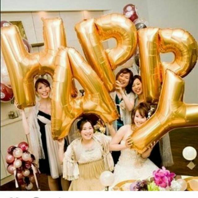 Jual Balon Huruf Jumbo 100 Cm Gold | Shopee Indonesia