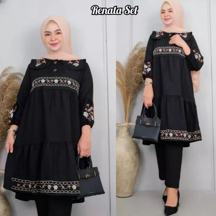 Jual Setelan Tunik Celana Jersey Wanita Sabina Set By LAYRA