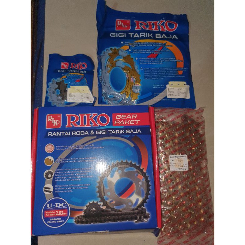 Jual GEAR SET RACING 415 RIKO GOLD GIGI BLK + DEPAN + RANTAI | Shopee ...