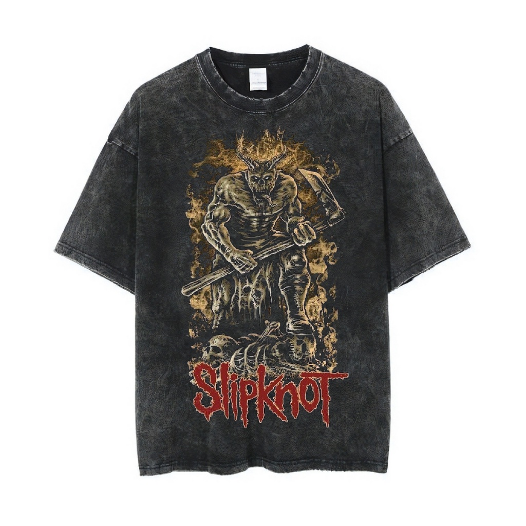 Jual Psycho Crucify Slipknot Oversized T Shirt Stone Wash Kaos Slipknot Kaos Band Kaos