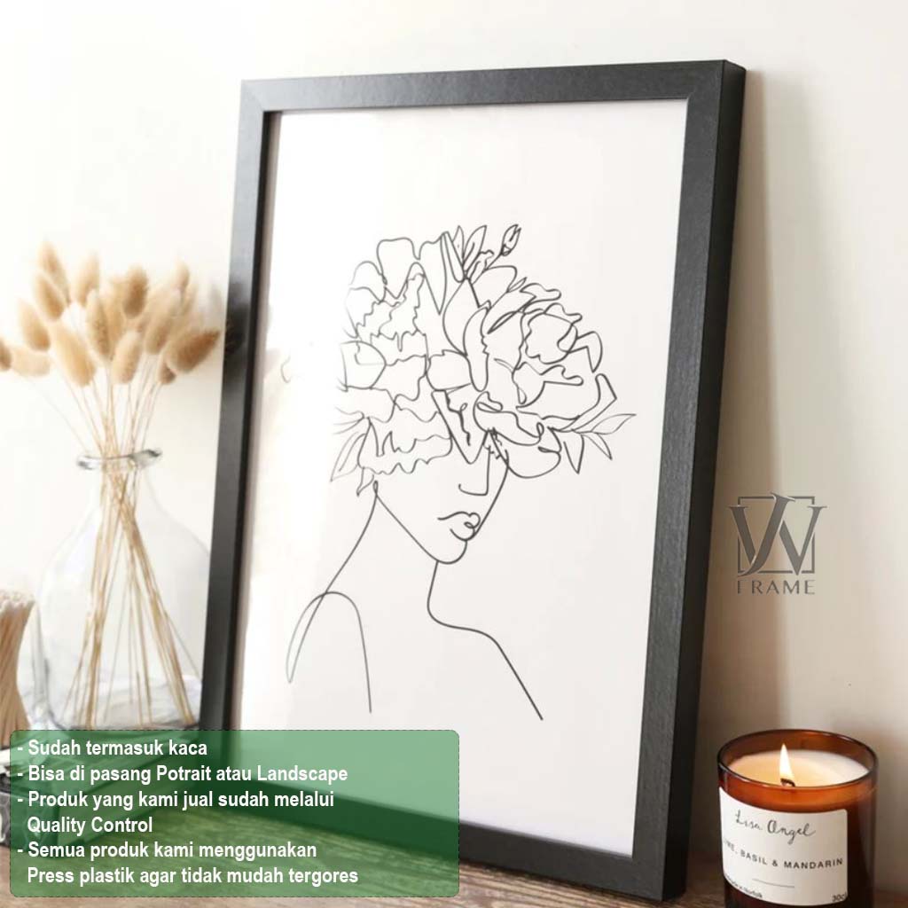 Jual BINGKAI UKURAN A3 MINIMALIS WARNA HITAM & PUTIH 12R (30cm x 40cm